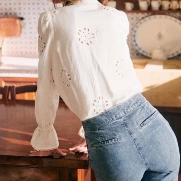 SEZANE Martin Trousers Chambray Organic Cotton - Picture 12 of 15